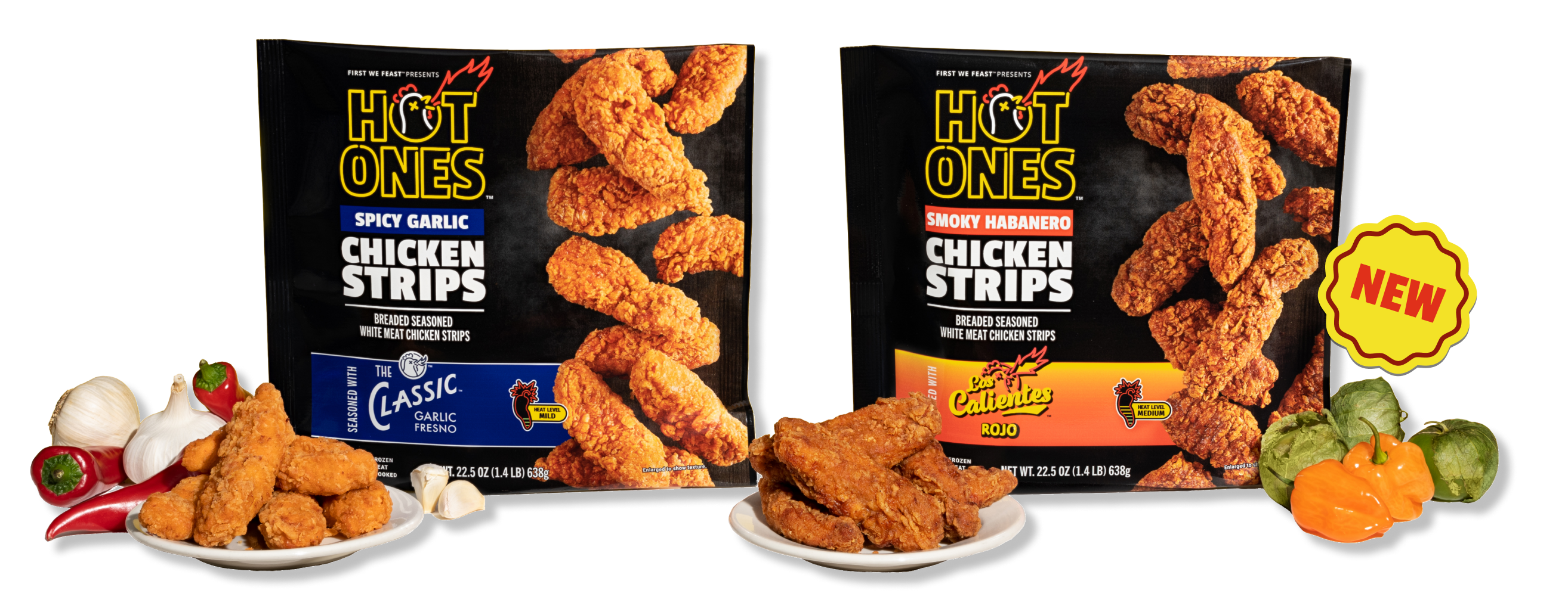Hot Ones Mild, Medium & Hot Boneless Chicken Bites, 41 oz (Frozen